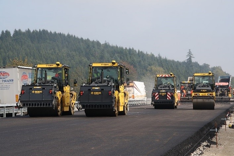 Road pavement works.